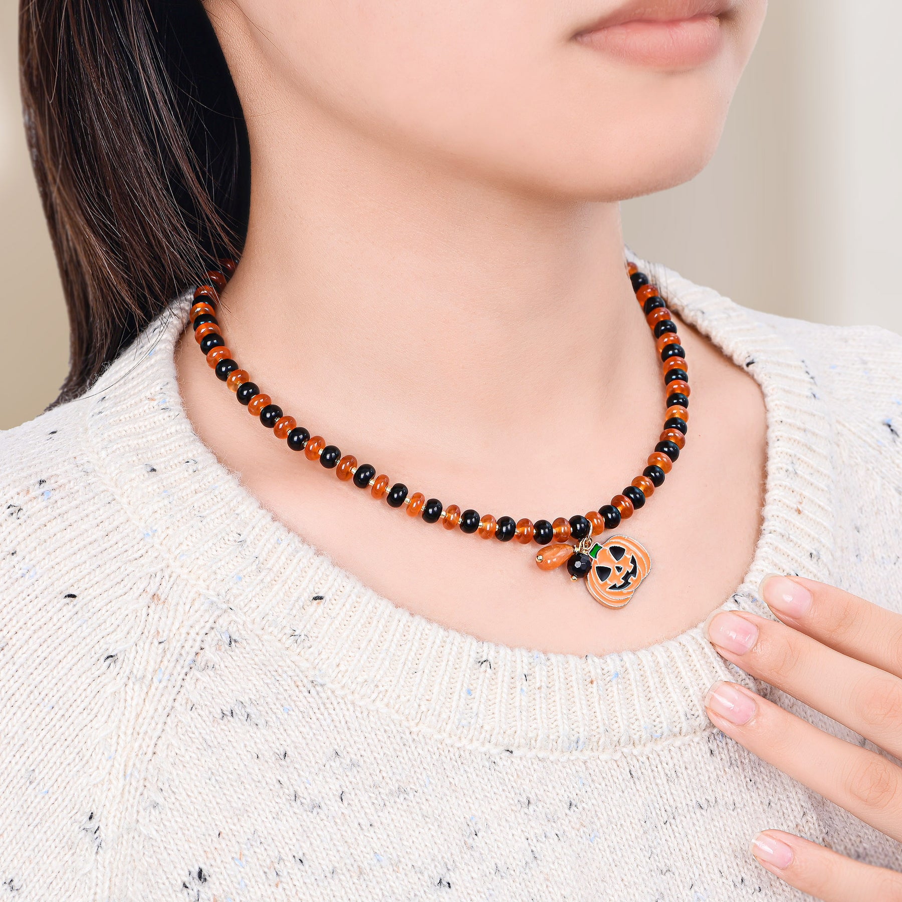 Pumpkin Glow Halloween Necklace