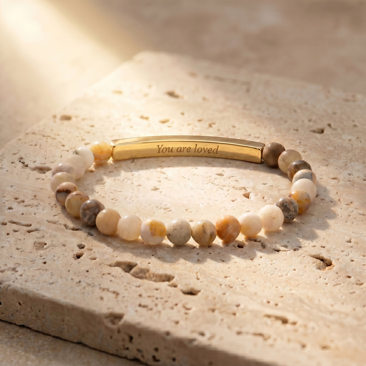 Secret Message Agate Stone Bracelet