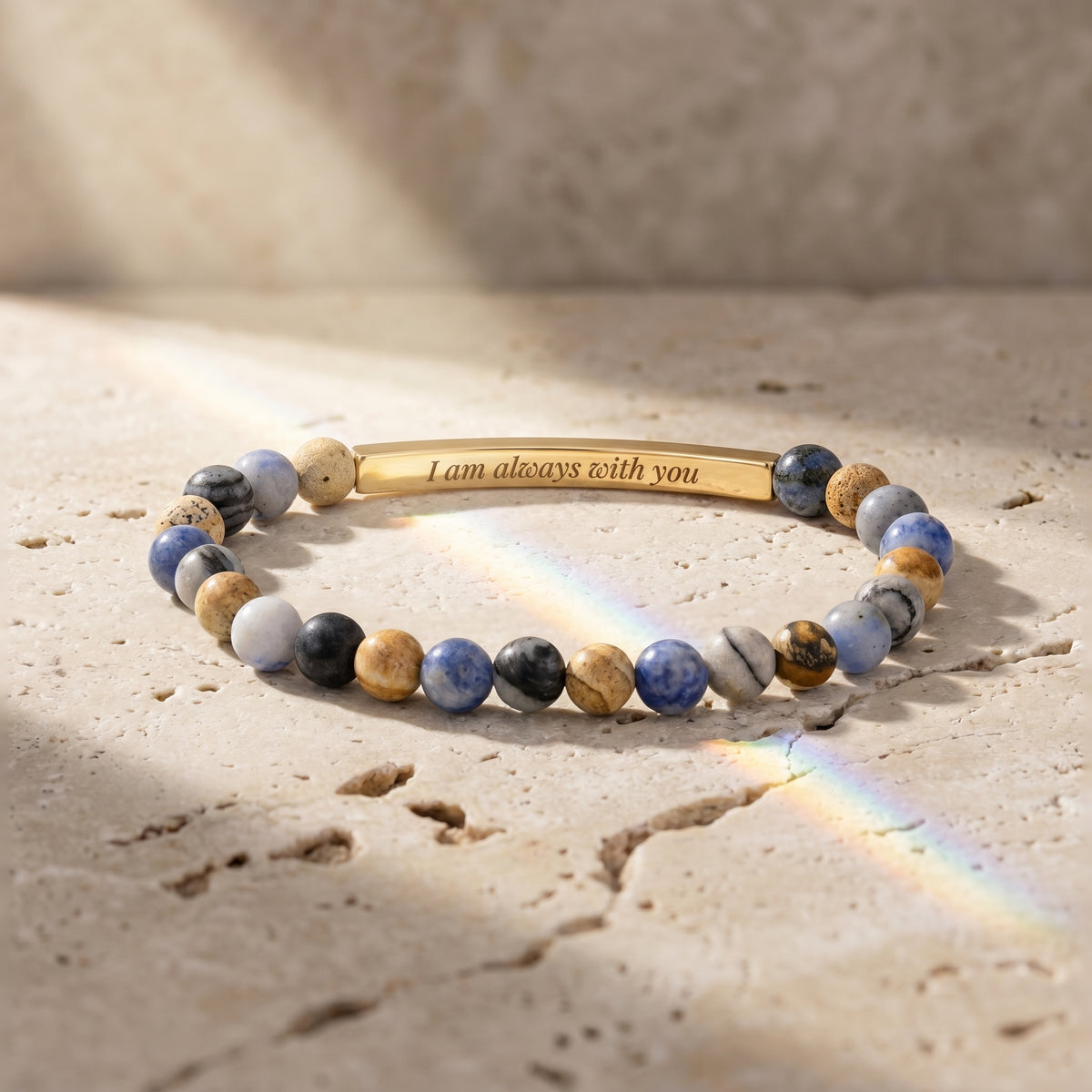 Secret Message Blues Stone Bracelet