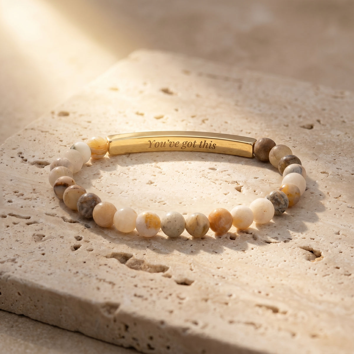 Secret Message Agate Stone Bracelet
