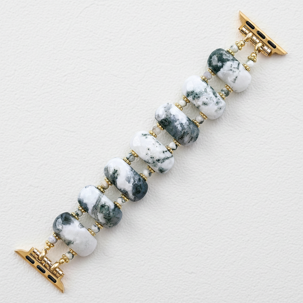 Forest Agate Earth Stretch Apple Watch Strap