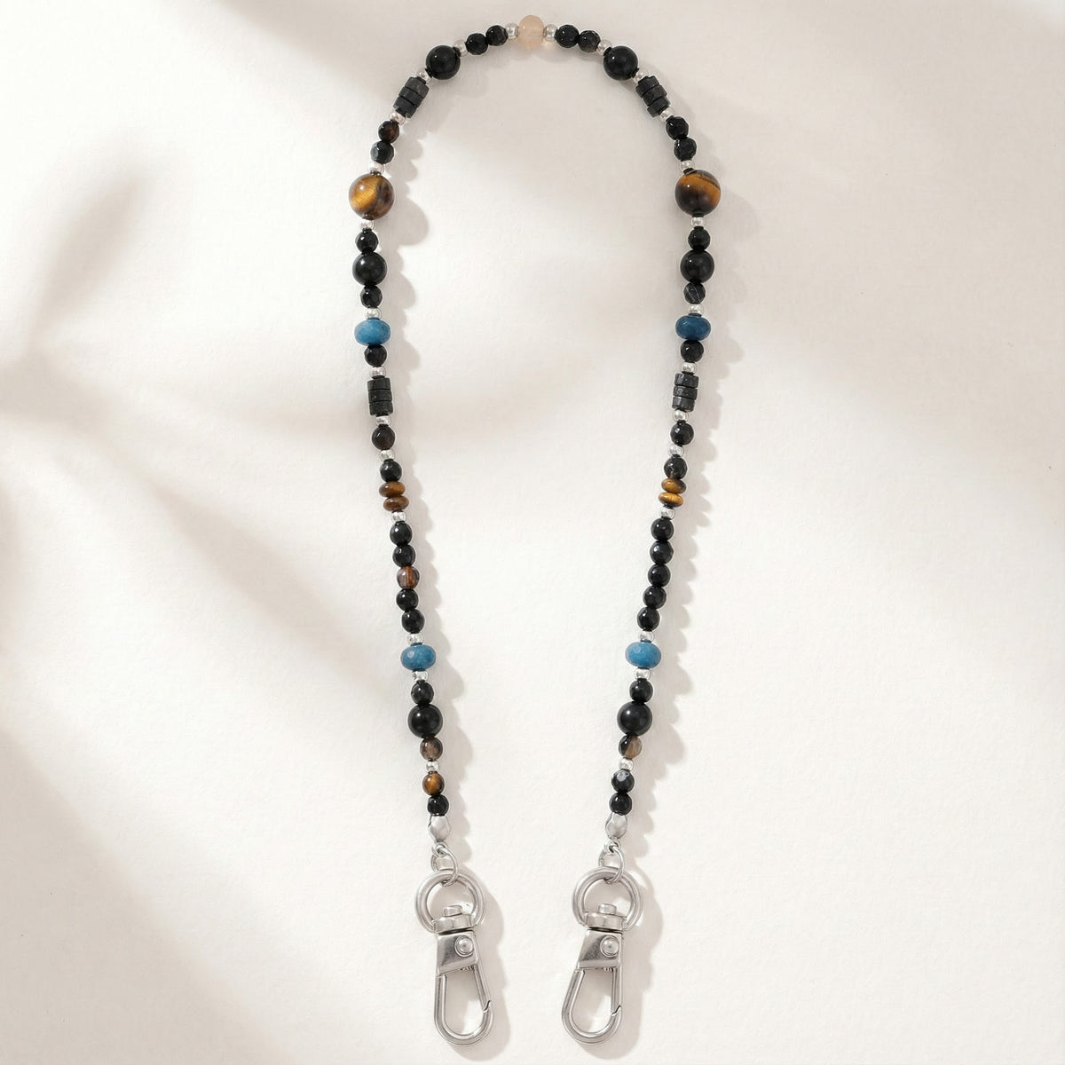 Black Agate Strength Phone Chain