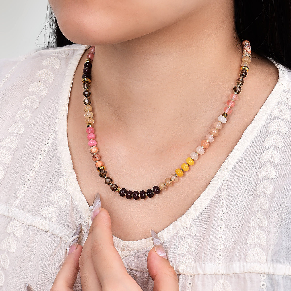Amber Bloom Stone Necklace