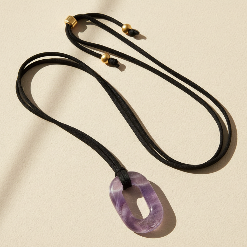 Suede Amethyst Serenity Necklace
