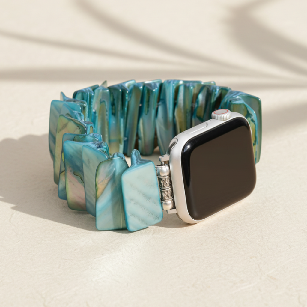 Azure Seashell Stretch Apple Watch Strap
