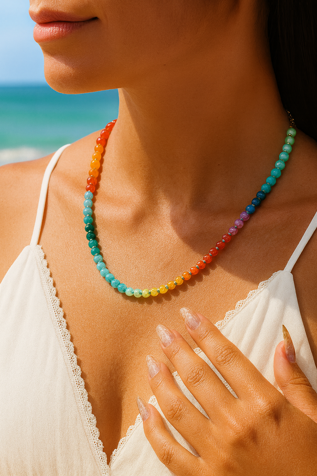 Rainbow Glow Stone Necklace