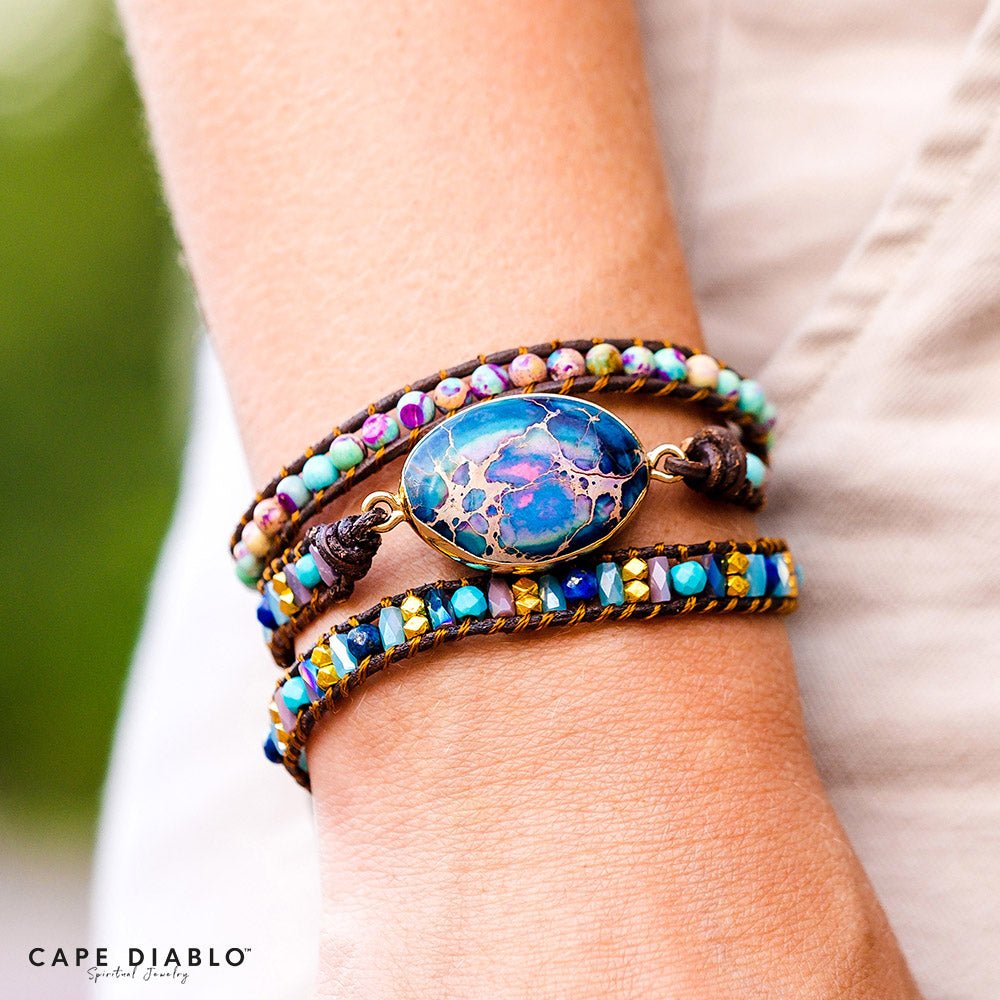 Intense Emperor Jasper Wrap Bracelet - Cape Diablo