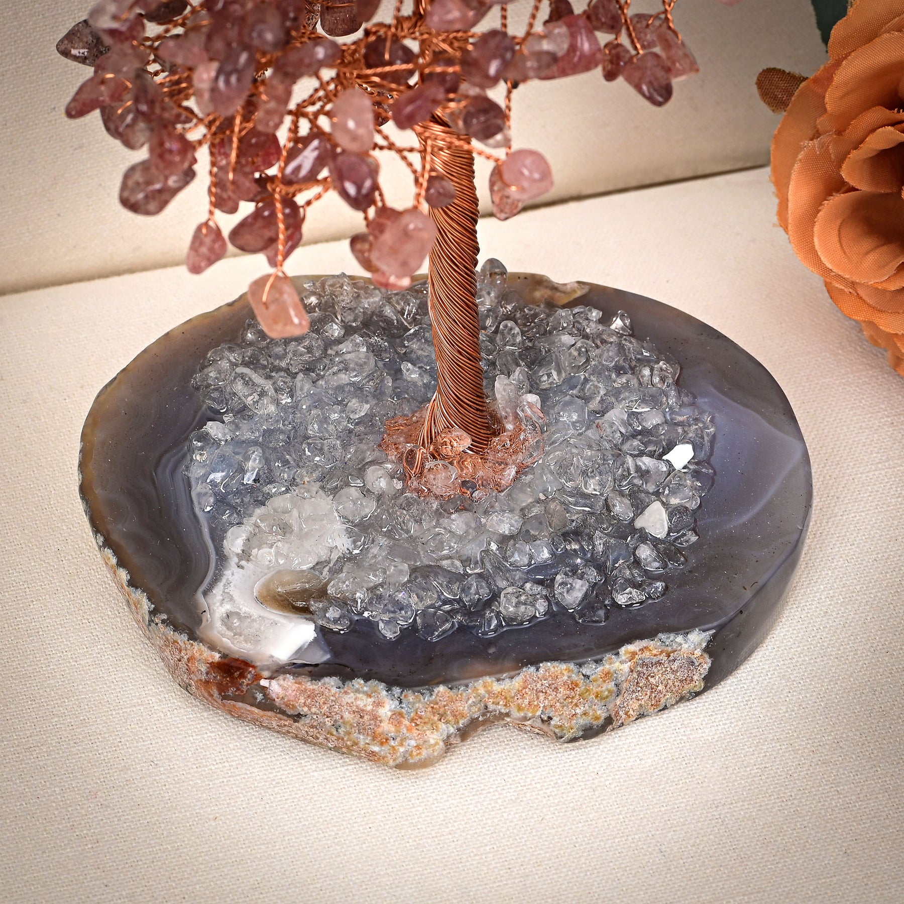 Strawberry Quartz Tree of Life