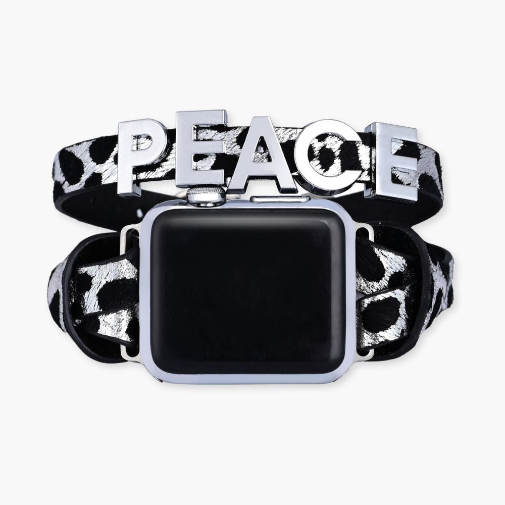 Peace Safari Leather Apple Watch Strap