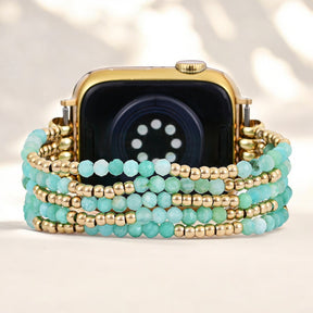 Glowing Amazonite Stretch Apple Watch Strap