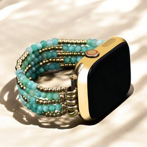 Glowing Amazonite Stretch Apple Watch Strap