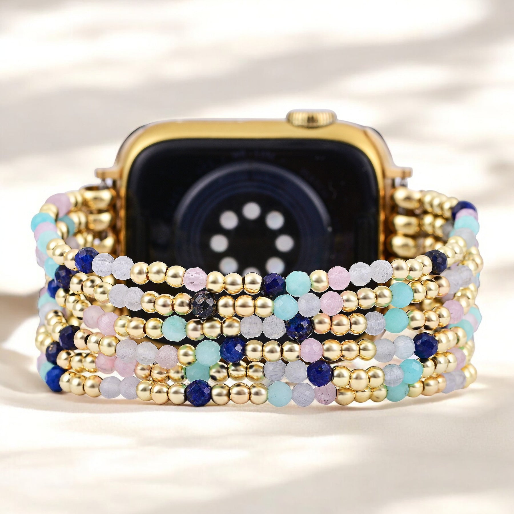 Jewel Lapis Amazonite Stretch Apple Watch Strap