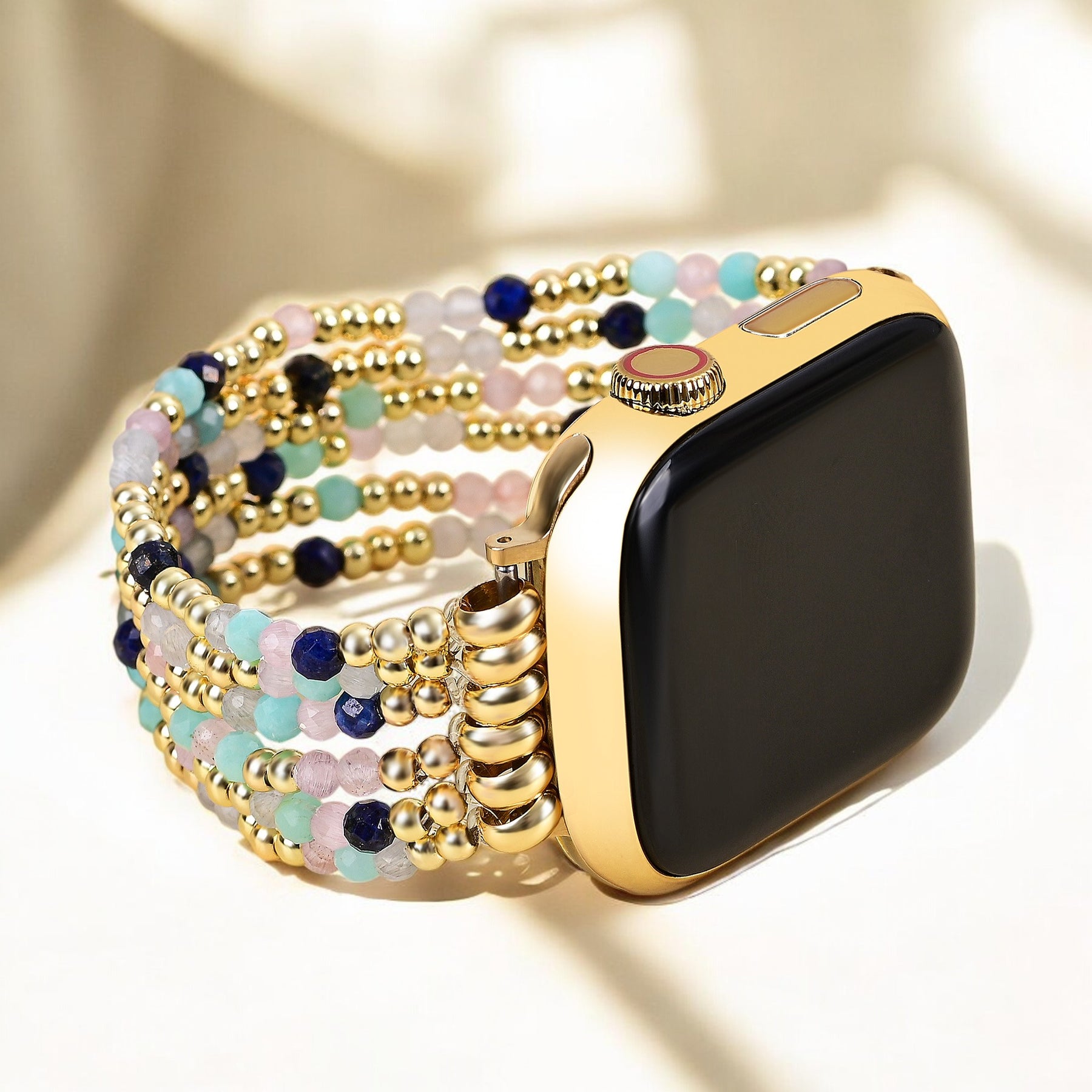 Jewel Lapis Amazonite Stretch Apple Watch Strap