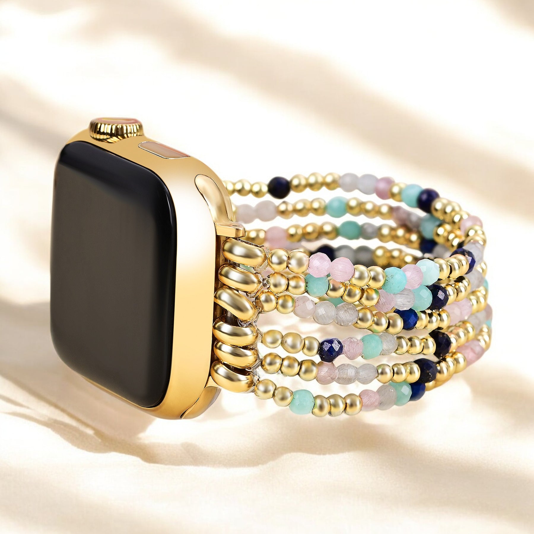 Jewel Lapis Amazonite Stretch Apple Watch Strap
