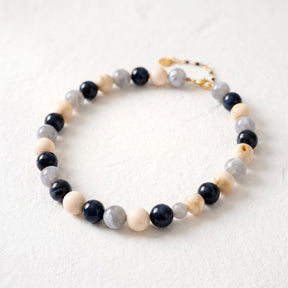 Chunky Gray Beaded Necklace