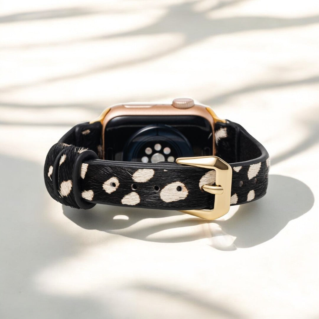 Monochrome Safari Leather Apple Watch Strap