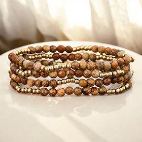 Golden Earth Jasper Bracelet Set