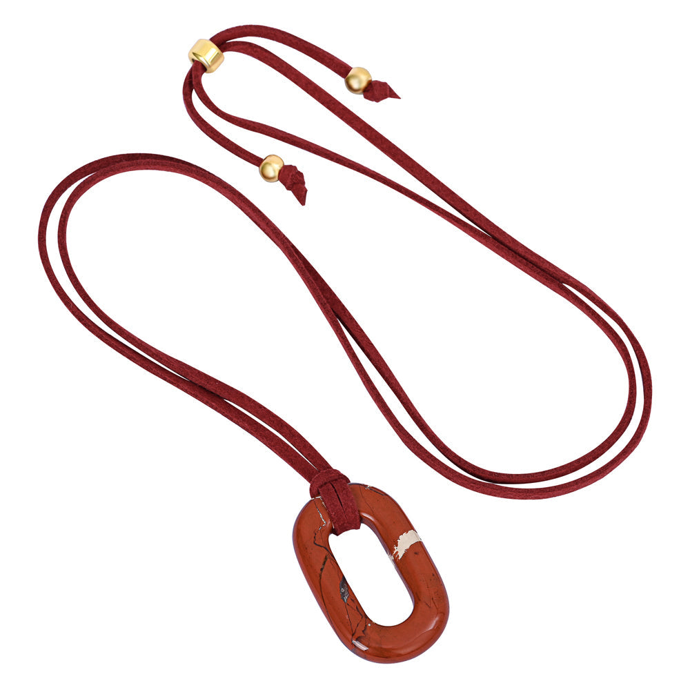 Suede Redstone Serenity Necklace