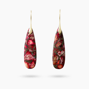 Carmine Clusters Jasper Drop Earrings