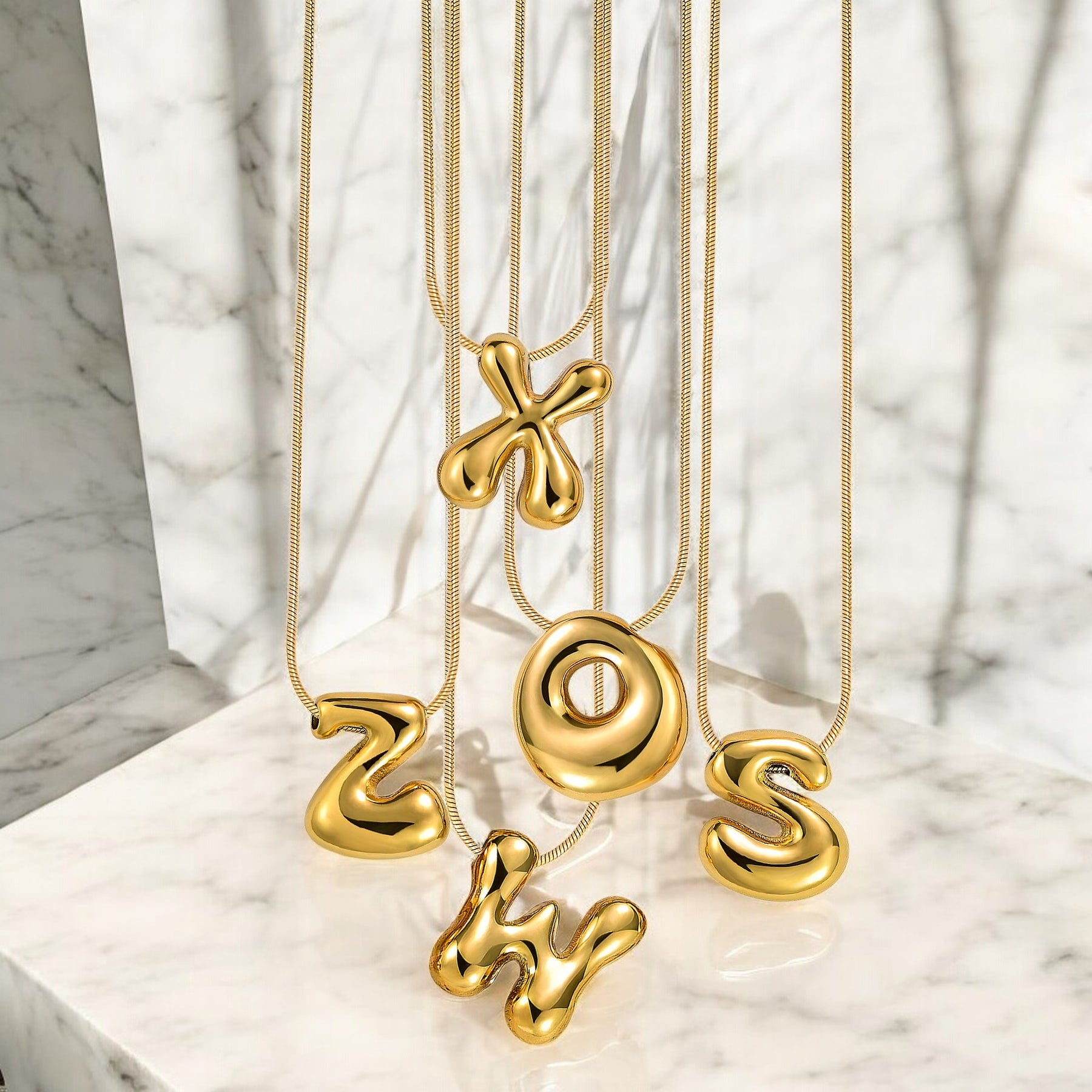 David Von Letter Necklace Bubble Letter Monogram Necklace