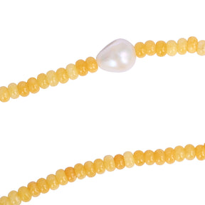 Golden Citrine Pearl Necklace