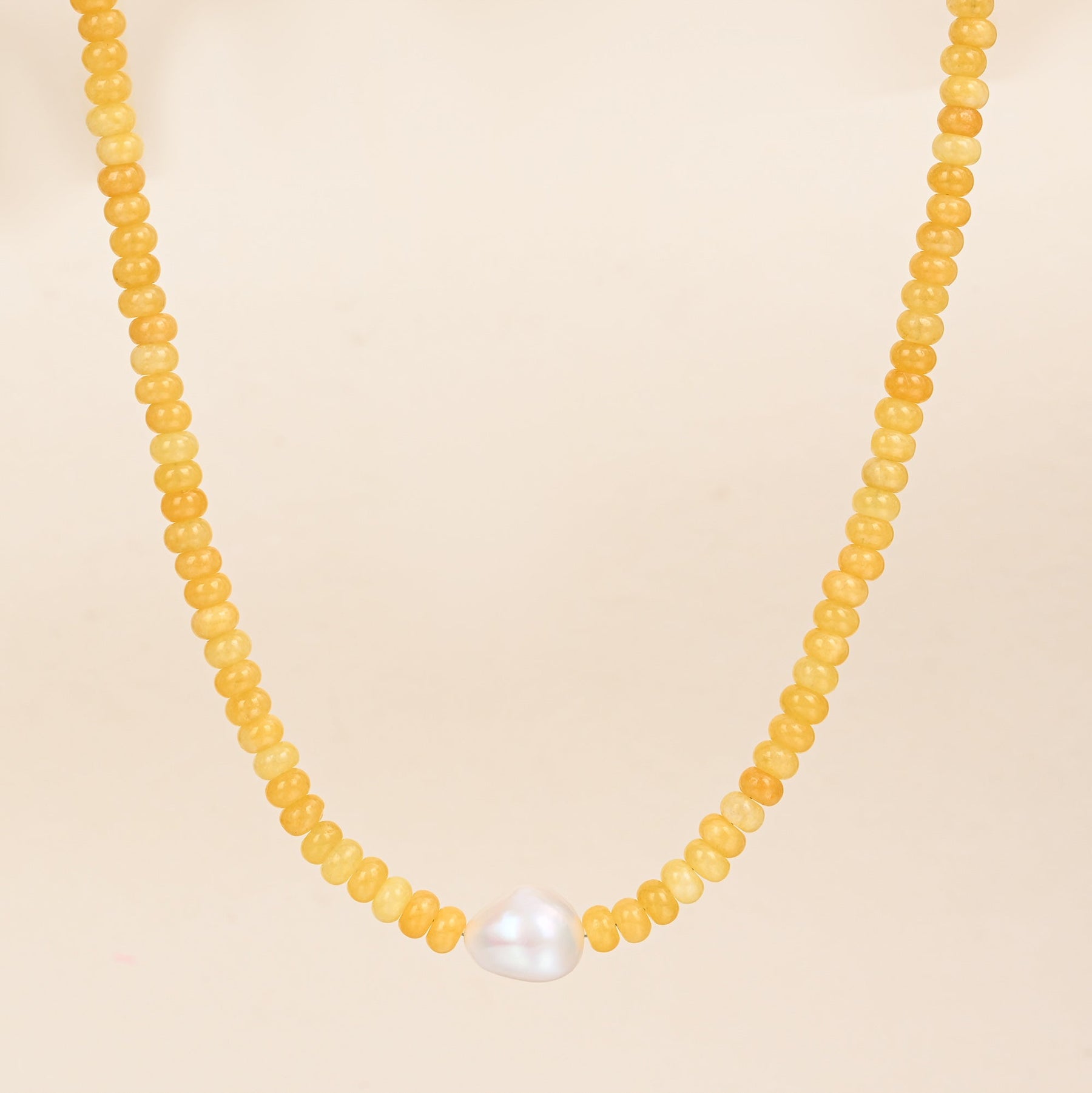 Golden Citrine Pearl Necklace