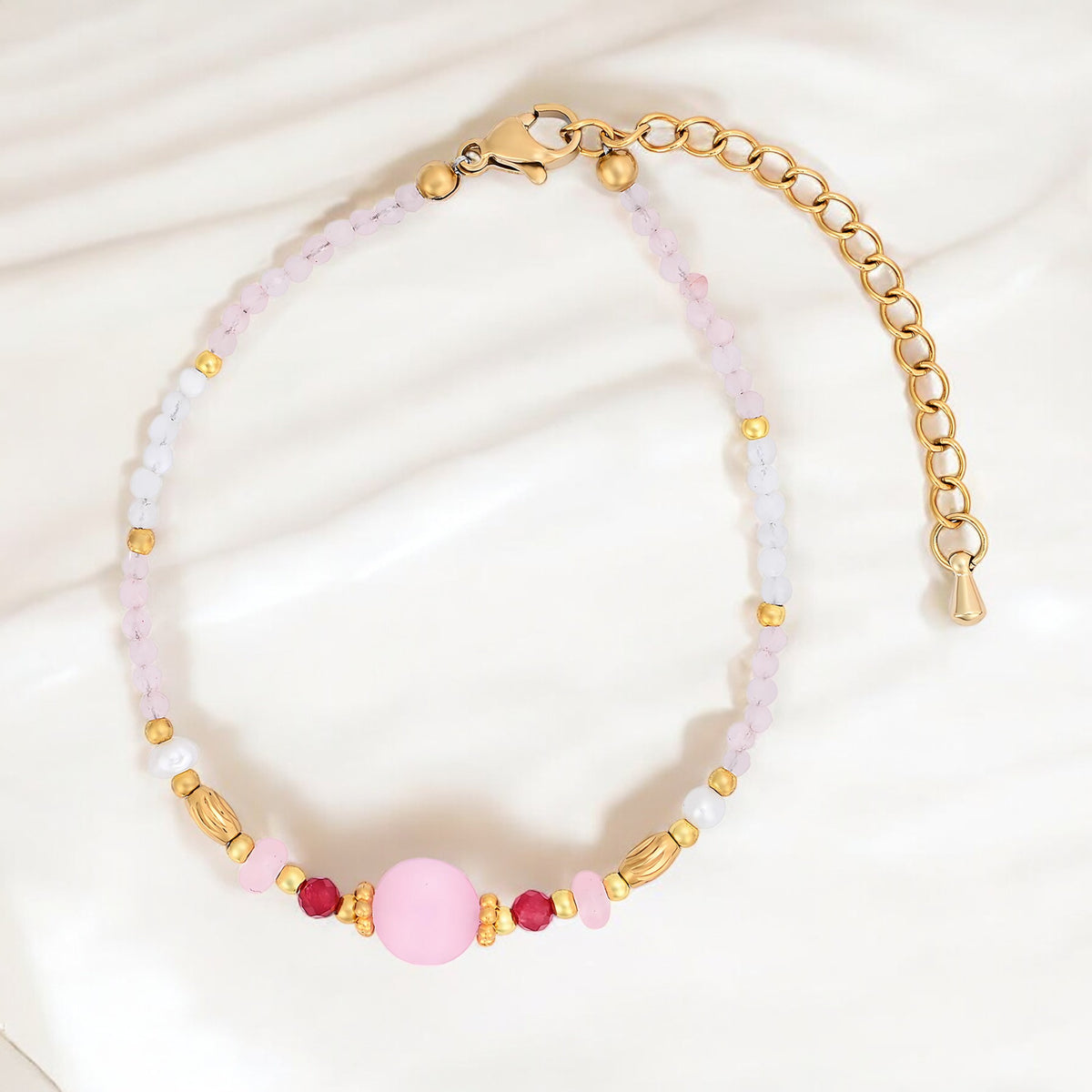Moonlit Rose Quartz Bracelet