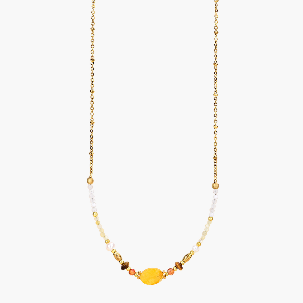 Golden Serenity Gemstone Necklace