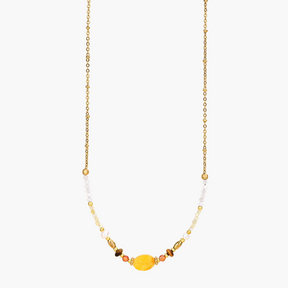 Golden Serenity Gemstone Necklace