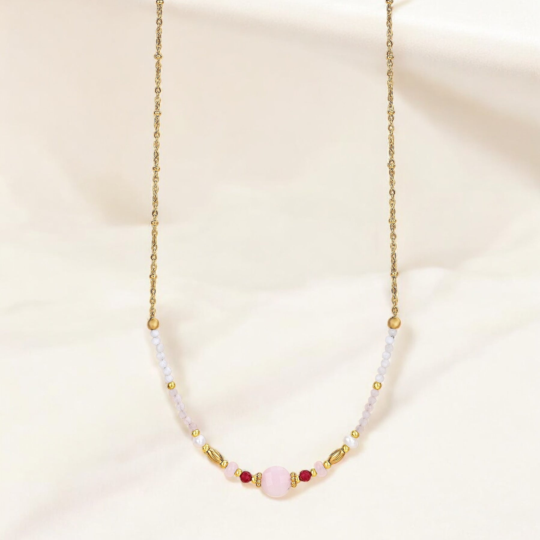 Moonlit Rose Quartz Necklace