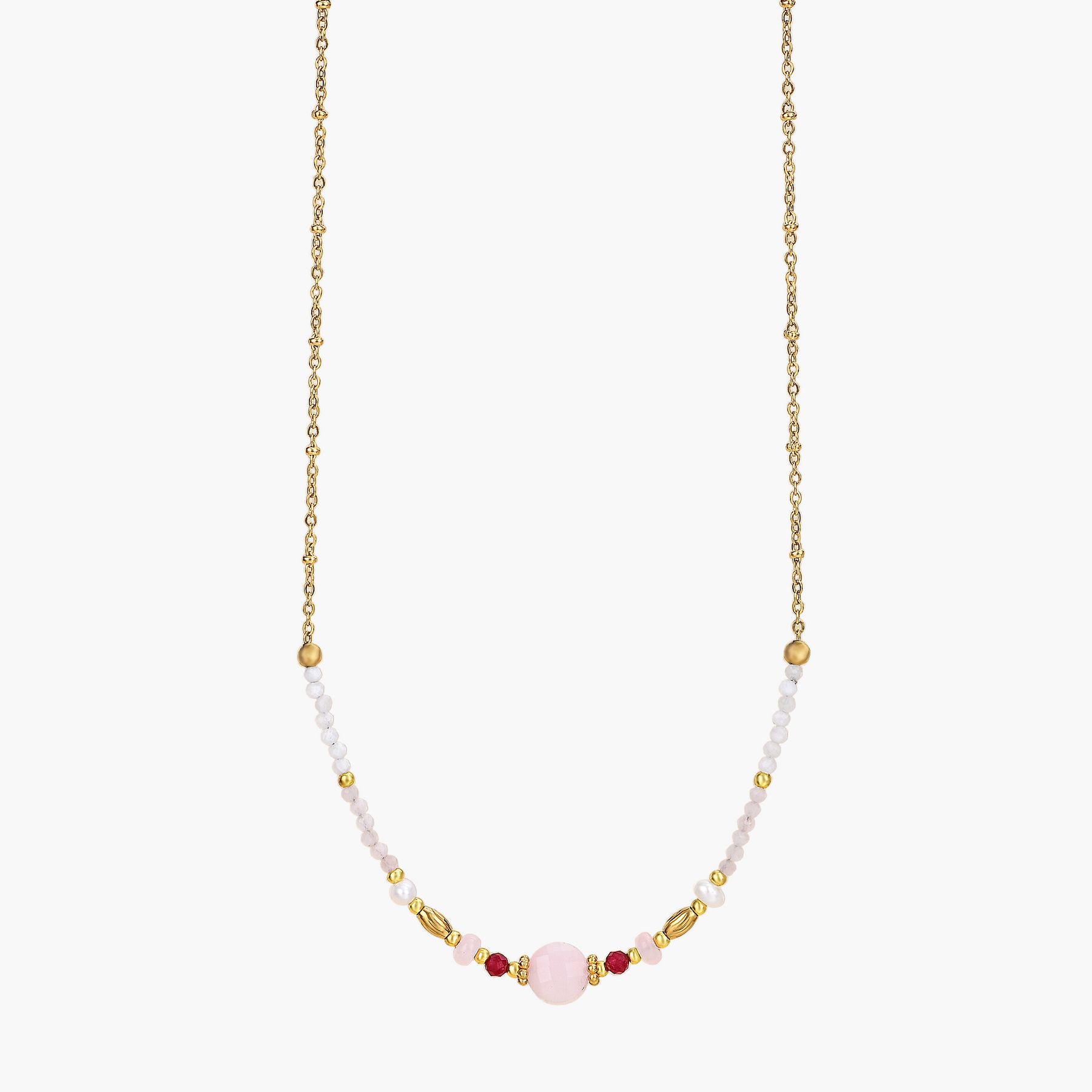 Moonlit Rose Quartz Necklace