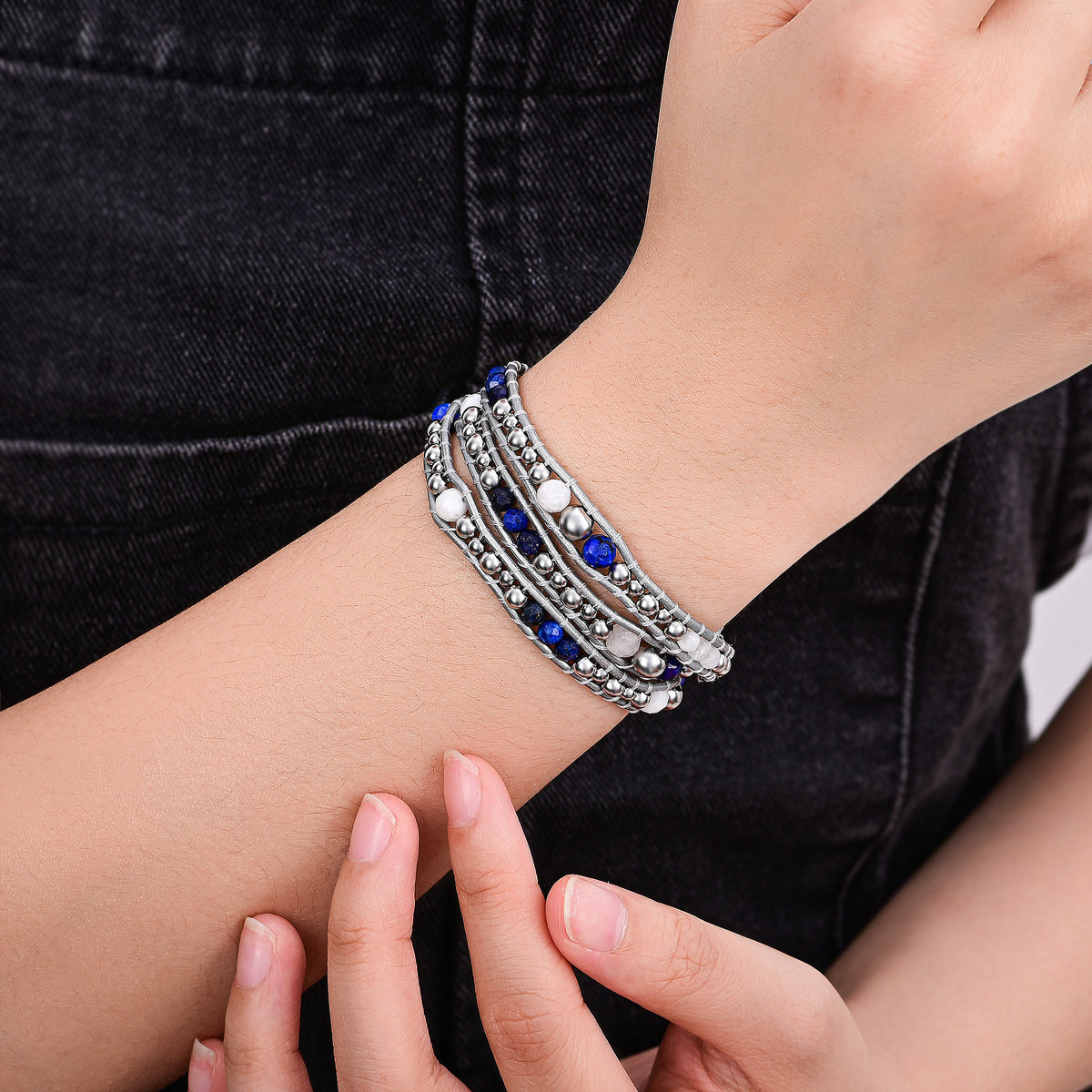 Celestial Lapis Protection Wrap Bracelet