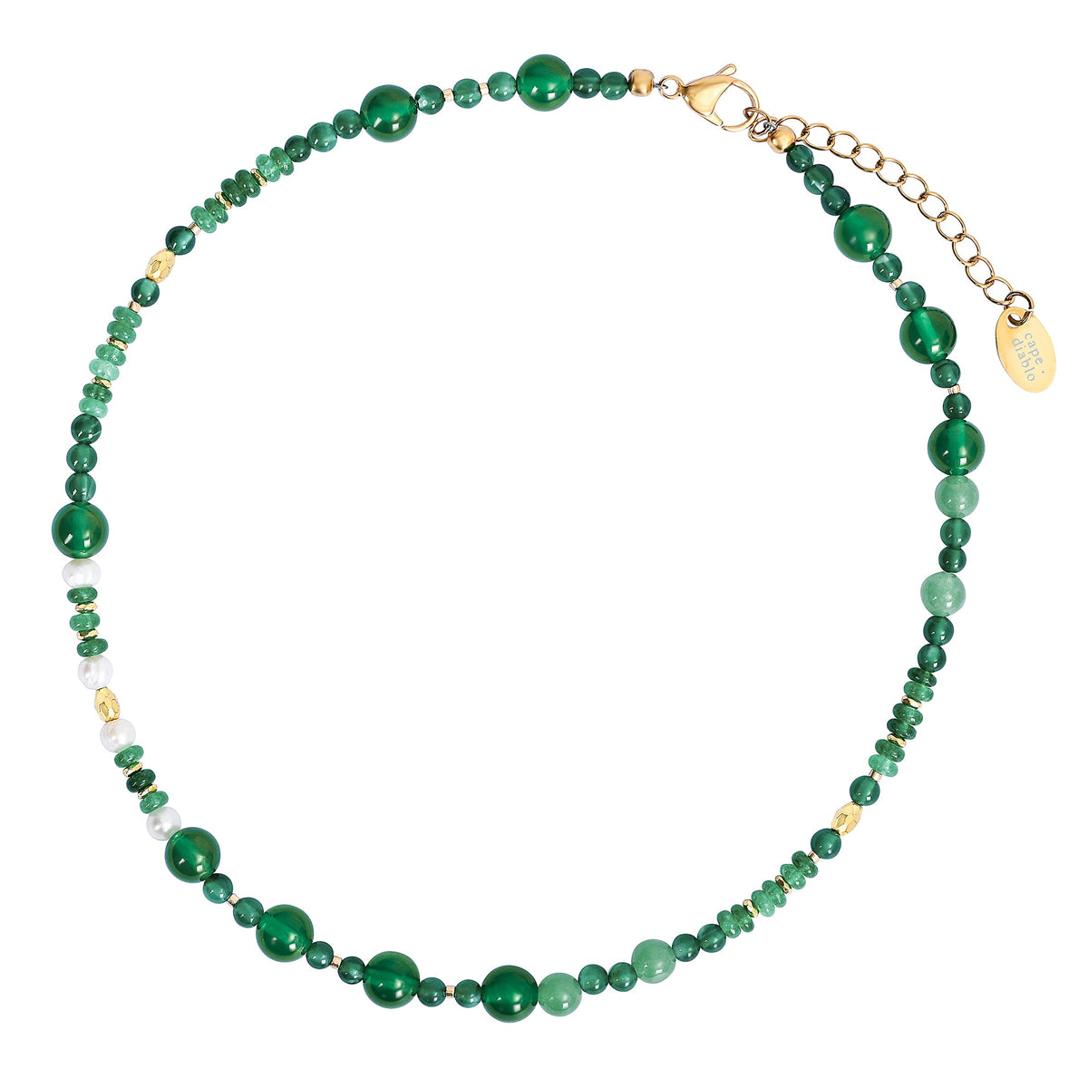 Green Agate & Pearl Harmony Necklace