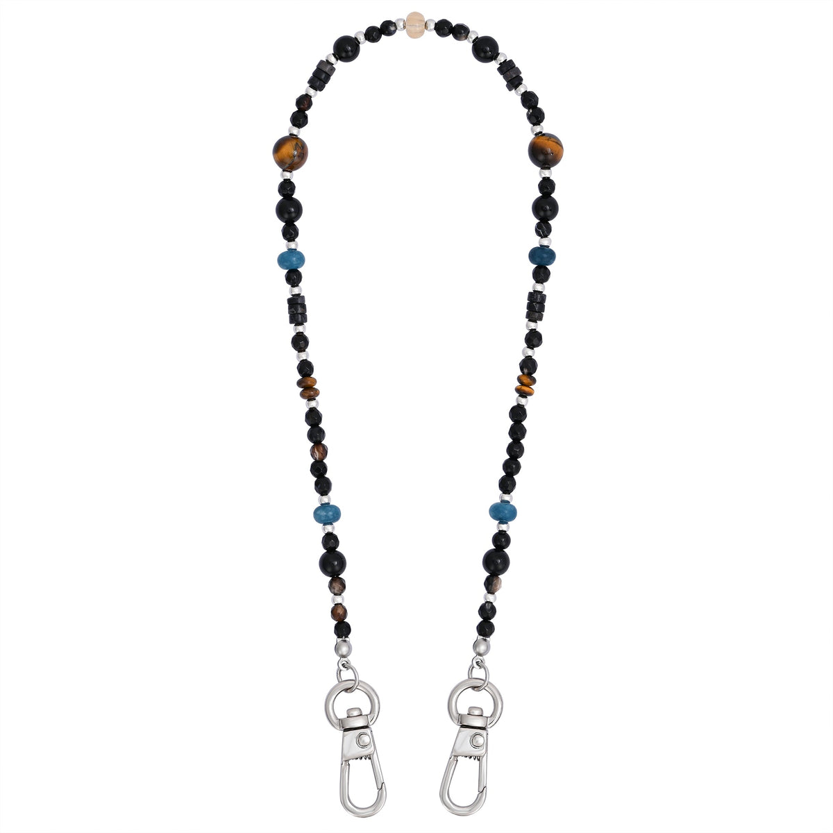 Black Agate Strength Phone Chain