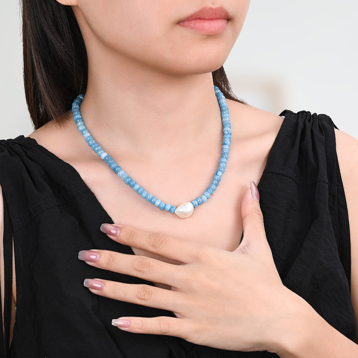 Jade Blossom Pearl Necklace