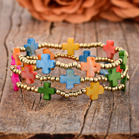 Chakra Cross Bracelet Set