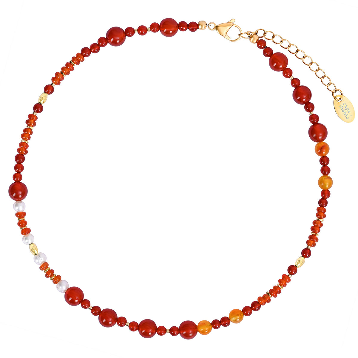 Red Agate & Pearl Harmony Necklace