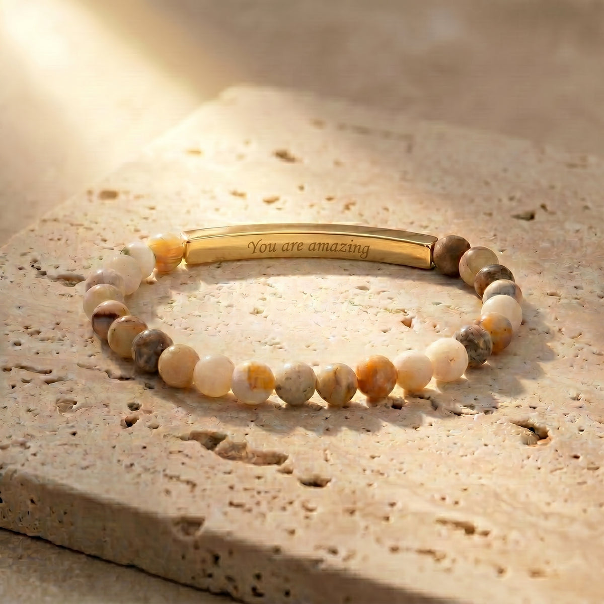 Secret Message Pastel Stone Bracelet