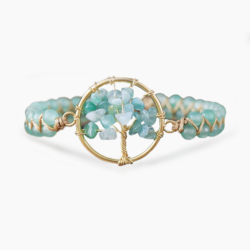 Aventurine Roundel Tree of Life Bracelet