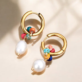 Jasper Harmony Pearl Hoop Earrings