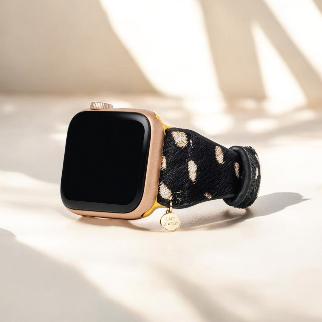 Monochrome Safari Leather Apple Watch Strap