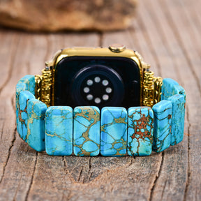 Turquoise Tibetan Jasper Stretch Apple Watch Strap