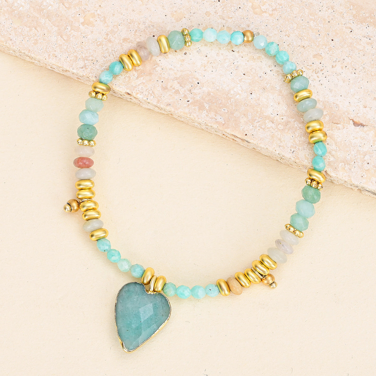Amazonite Love Charm Bracelet