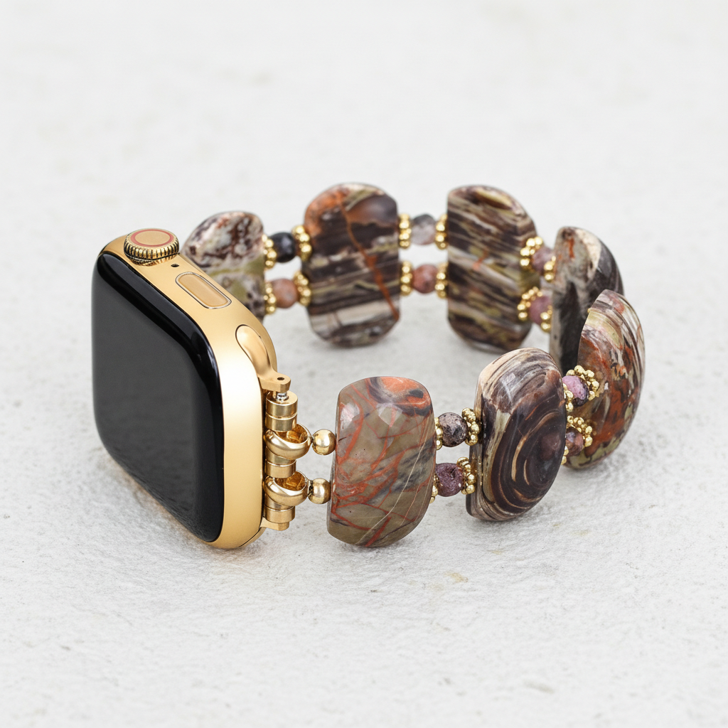 Desert Horizon Jasper Stretch Apple Watch Strap