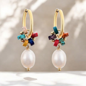 Jasper Harmony Pearl Hoop Earrings