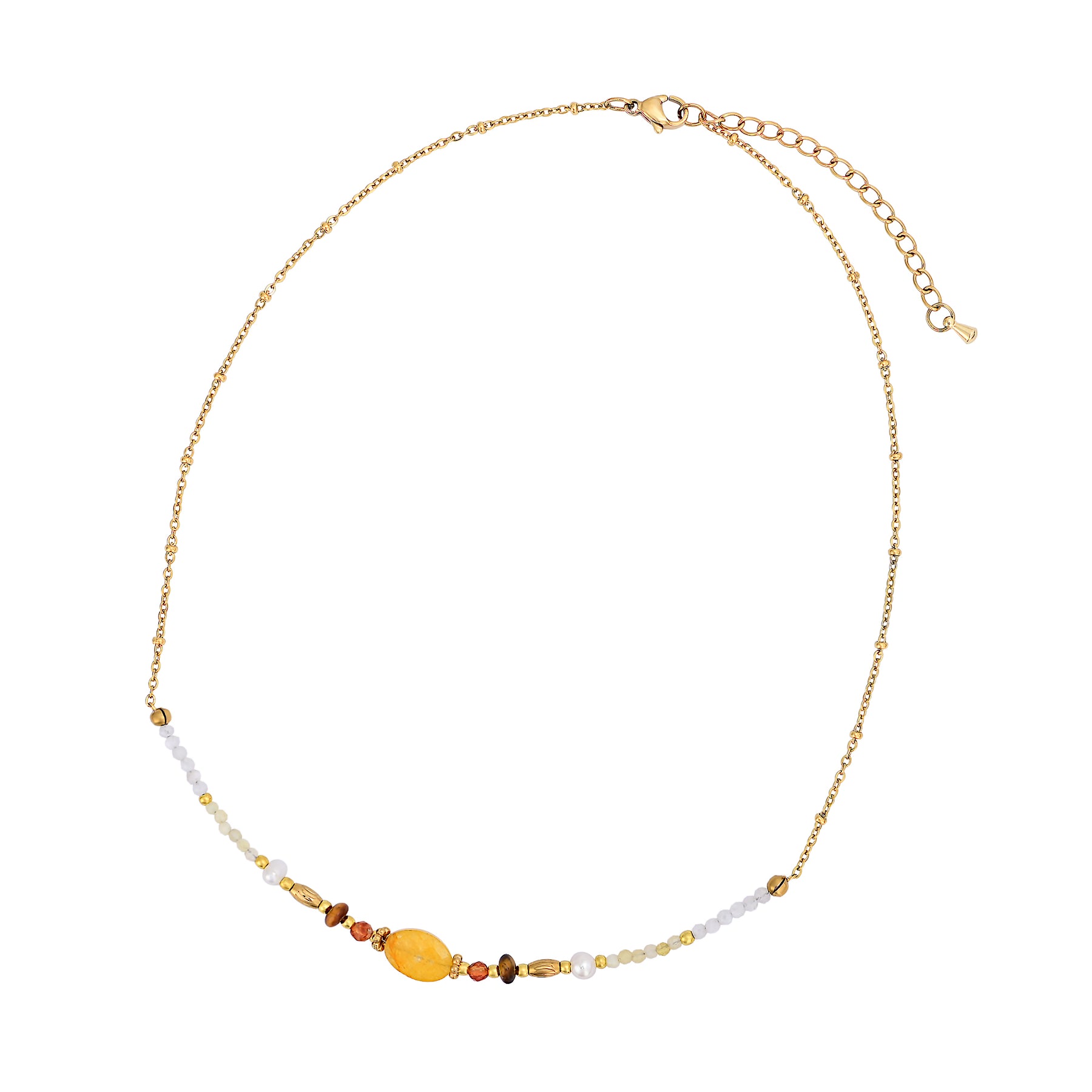 Golden Serenity Gemstone Necklace