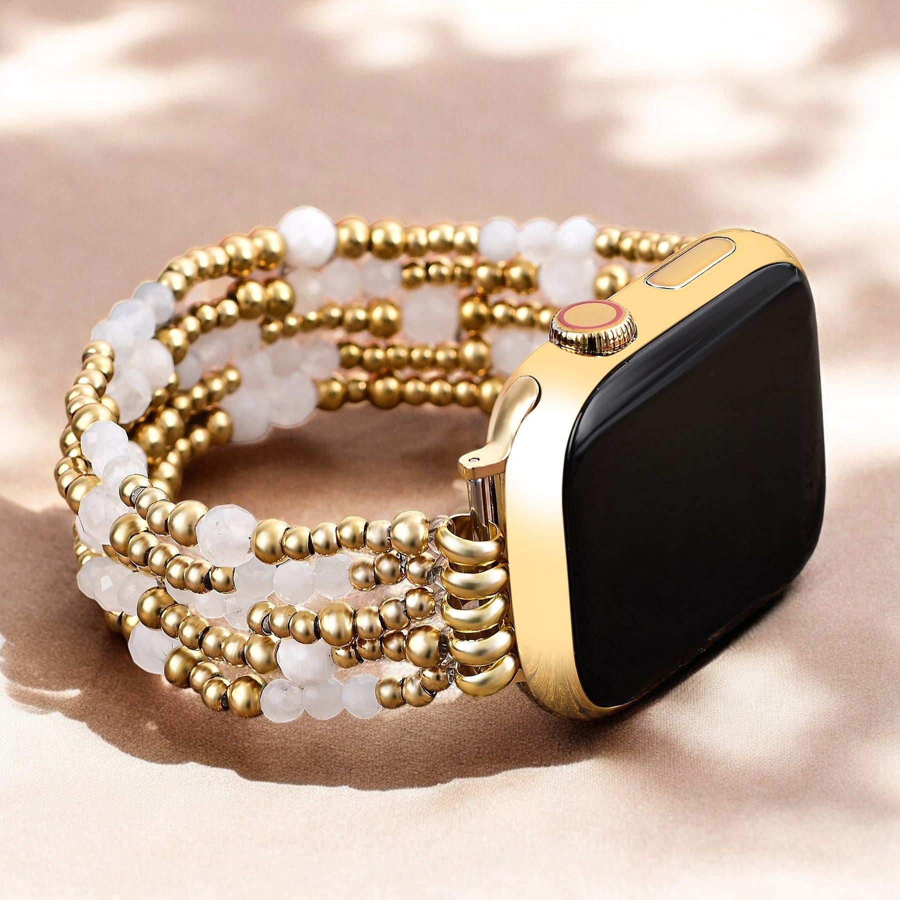Golden Halo Moonstone Stretch Apple Watch Strap