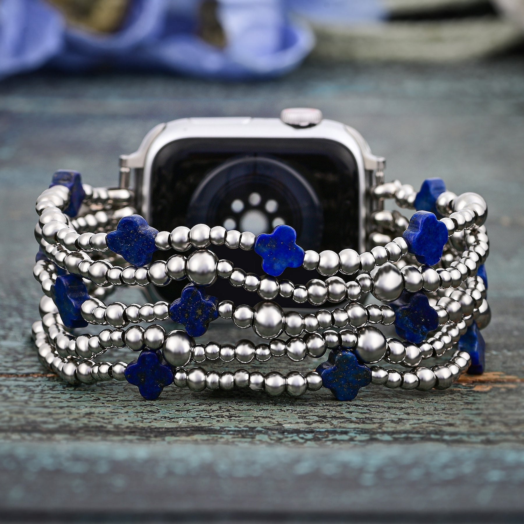 Lapis Divine Cross Stretch Apple Watch Strap