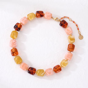 Chunky Square Bead Necklace Black
