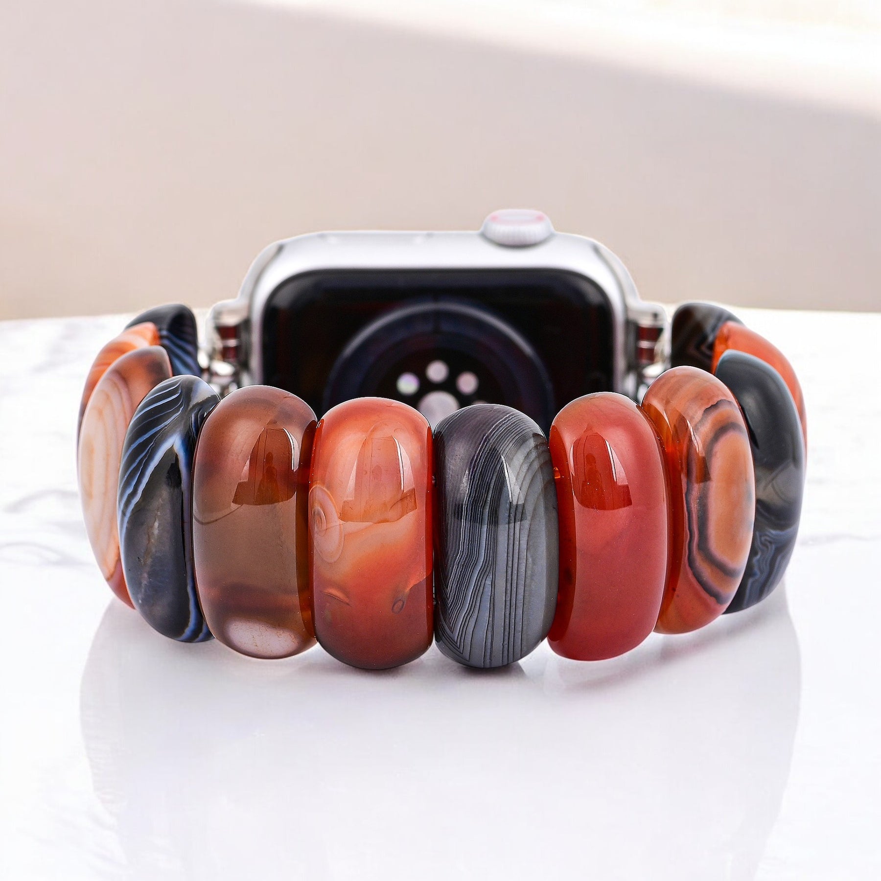 Bohemian Onyx Elegance Stretch Apple Watch Strap